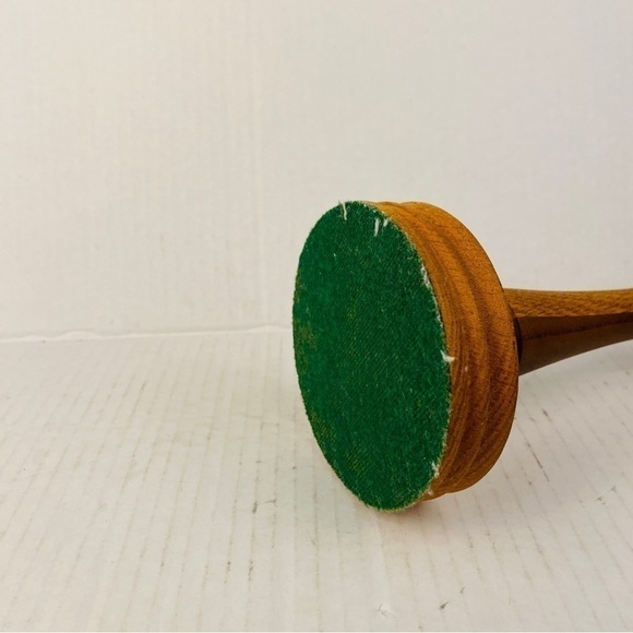 Wooden candlestick tall two colours tone raised base felted bottom - Picture 5 of 9